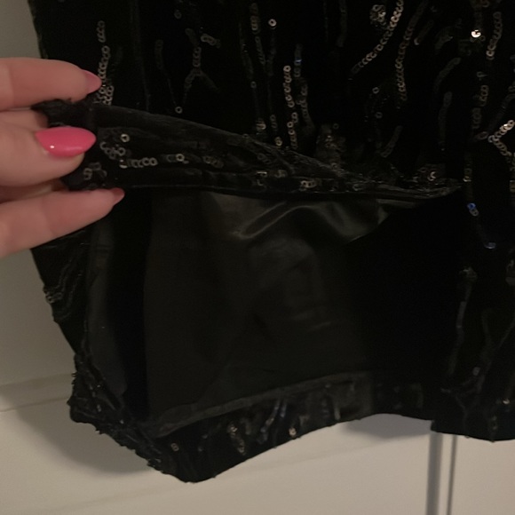 Teri Jon black Sequined Cold Shoulder Velvet Dress size 4 - Picture 12 of 13
